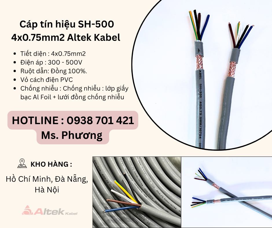 Cáp tín hiệu SH-500 4x0.75mm2 Altek Kabel Đà Nẵng, Hà Nội, Hồ Chí Minh